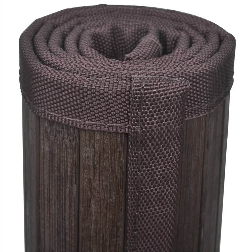 Bamboo Bath Mats 2 pcs 60x90 cm Dark Brown
