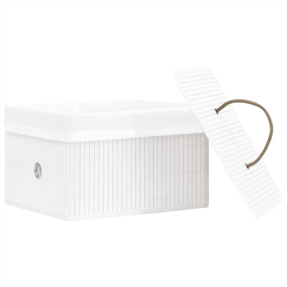 Bamboo Storage Boxes 4 pcs White