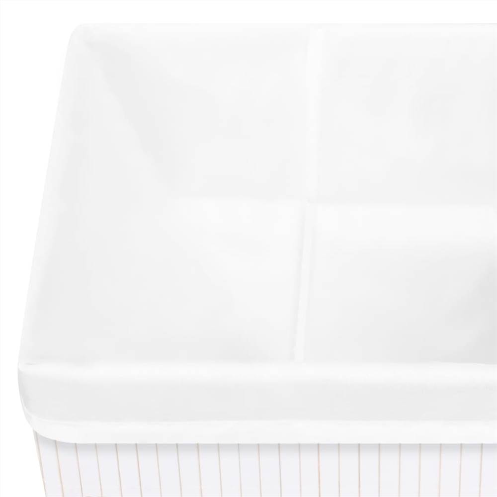 Bamboo Storage Boxes 4 pcs White