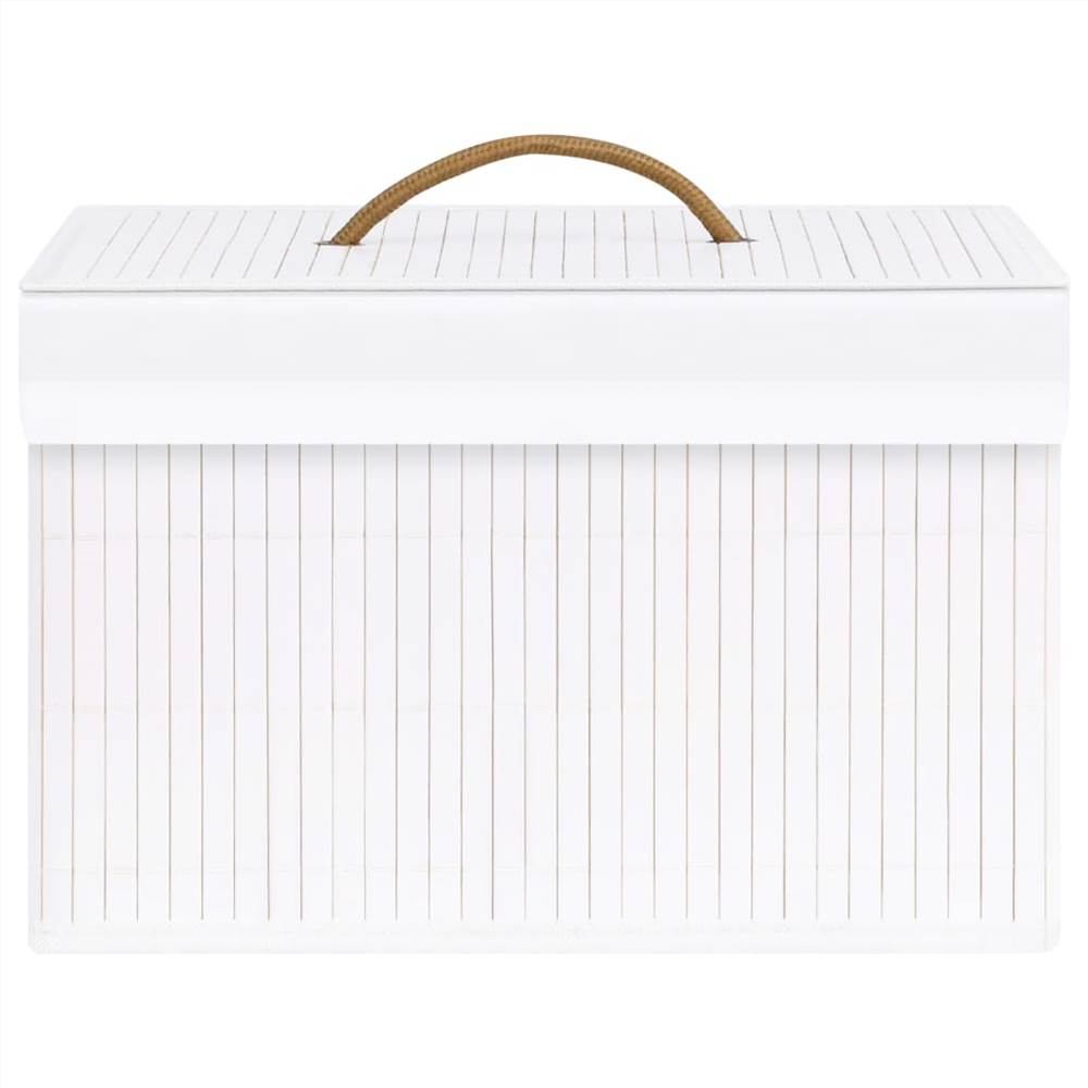 Bamboo Storage Boxes 4 pcs White