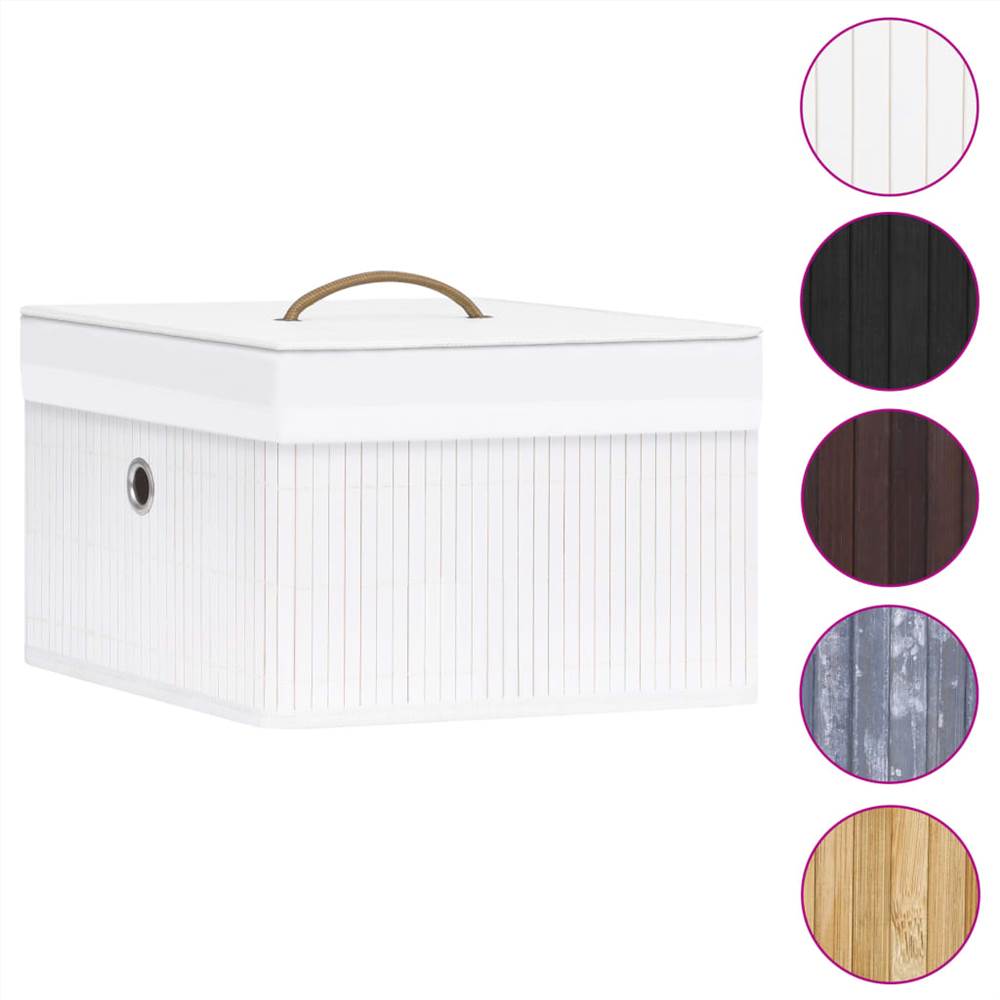 Bamboo Storage Boxes 4 pcs White