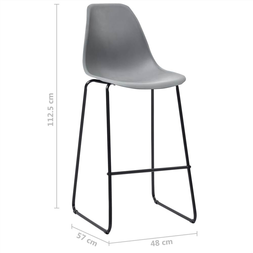 Bar Chairs 6 pcs Grey Plastic