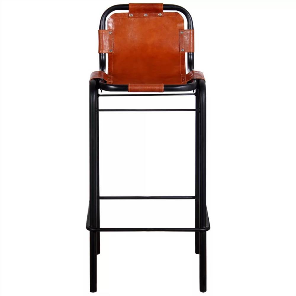 Bar Stools 2 Pcs Real Leather