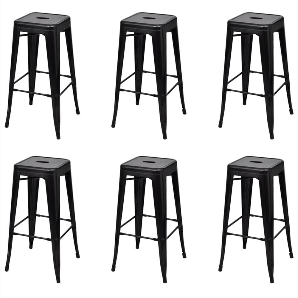 

Bar Stools 6 pcs Black Steel