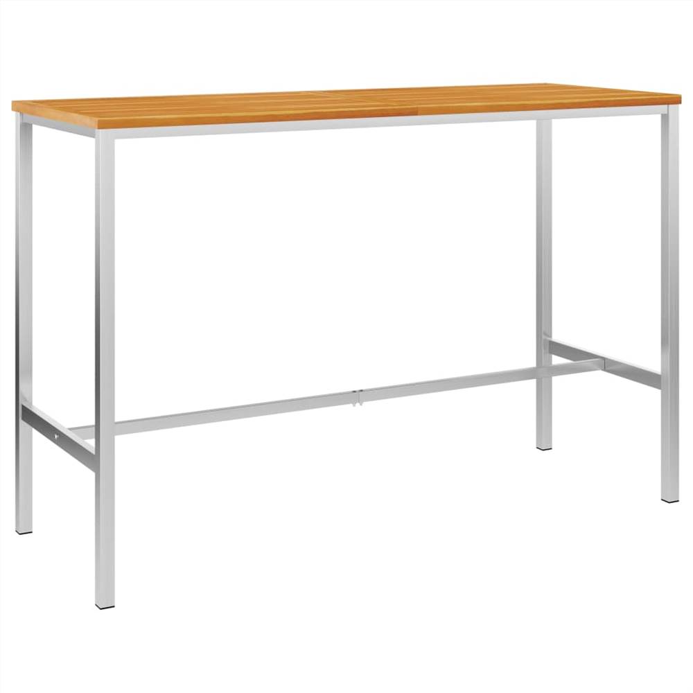 

Bar Table 160x60x105 cm Solid Acacia Wood and Stainless Steel