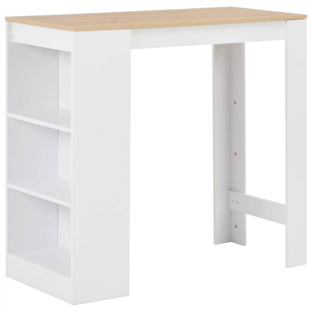 

Bar Table with Shelf White 110x50x103 cm