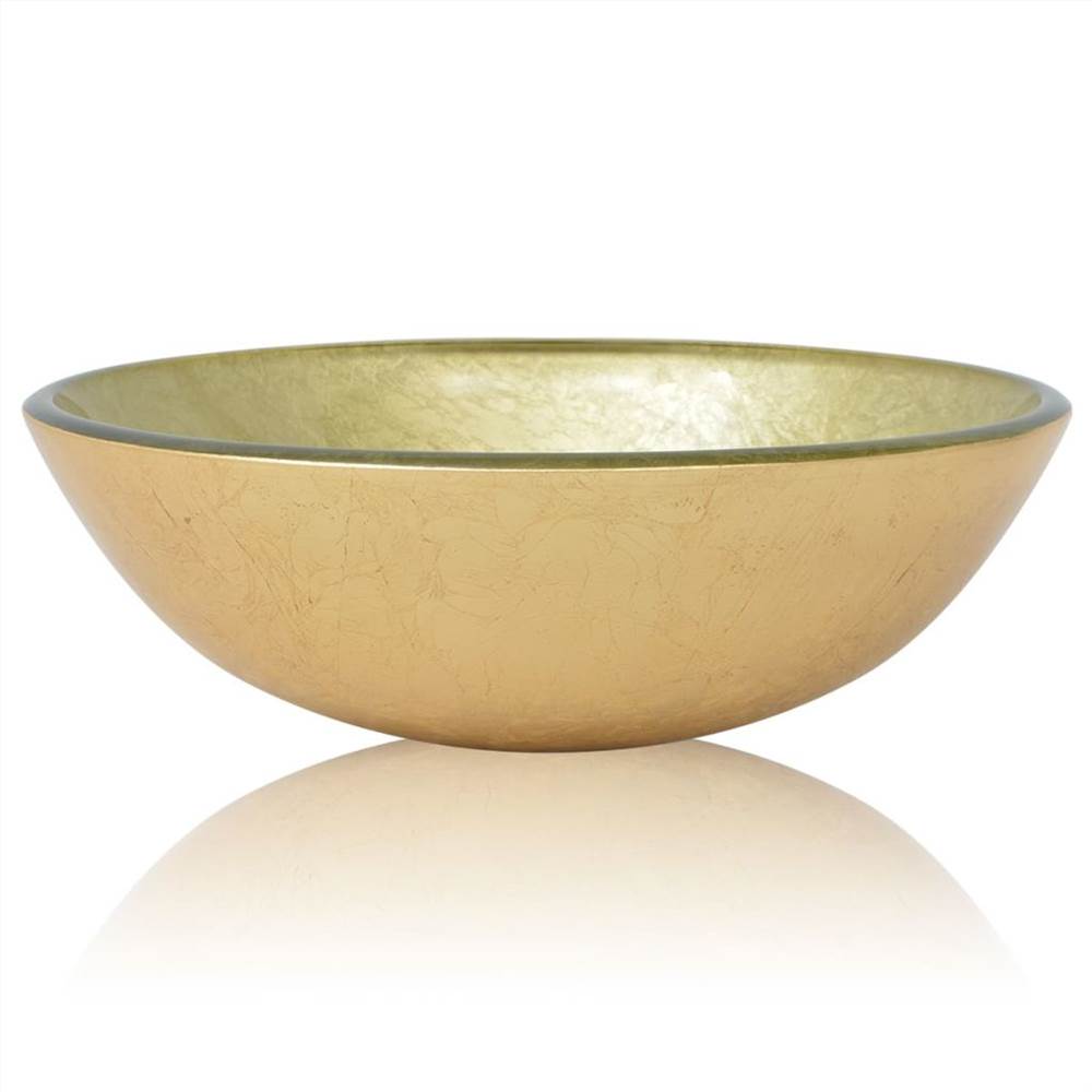 Basin Tempered Glass 42 cm Gold