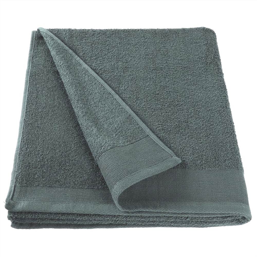 Bath Towel Set 5 pcs Cotton 450 gsm 100x150 cm Green