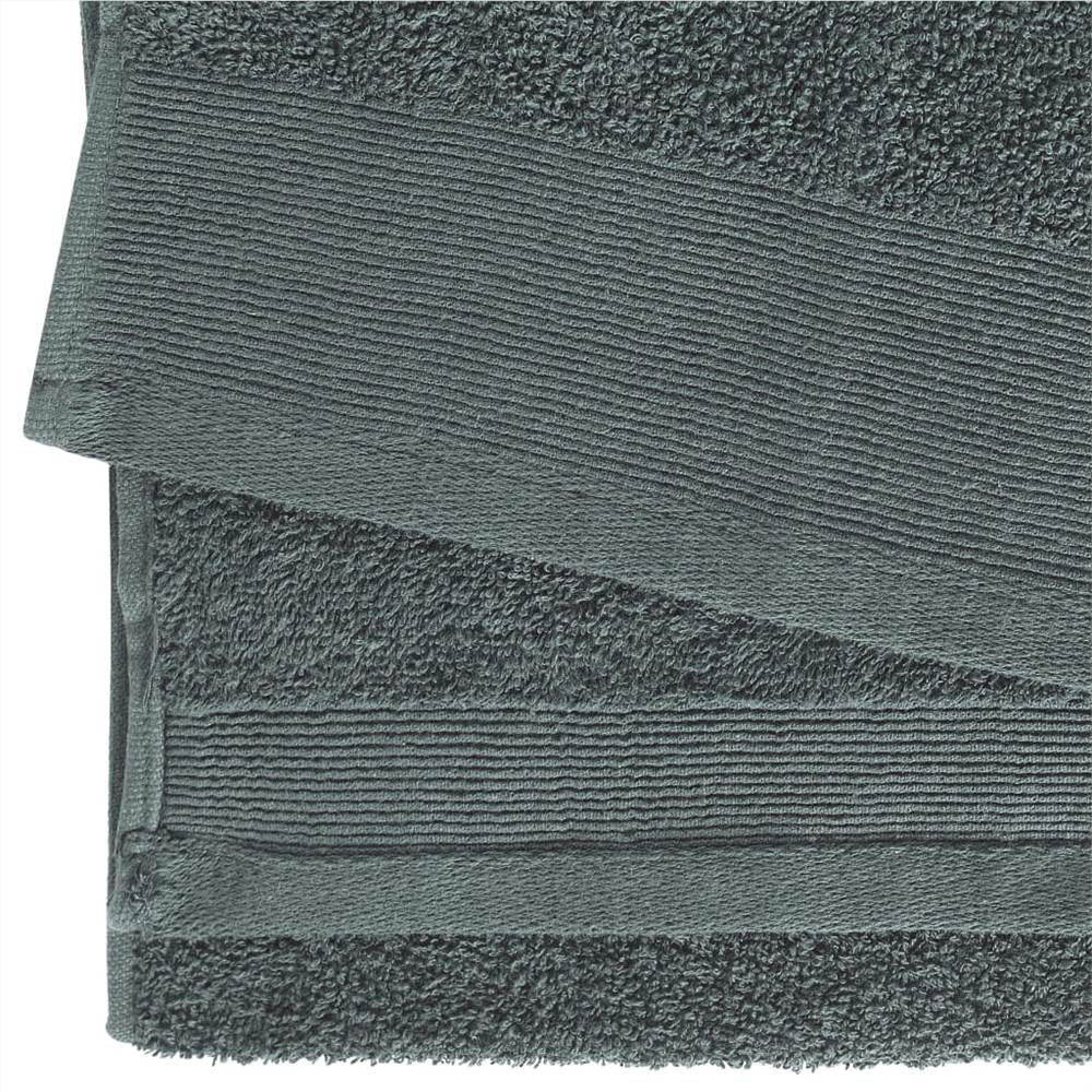 Bath Towel Set 5 pcs Cotton 450 gsm 100x150 cm Green