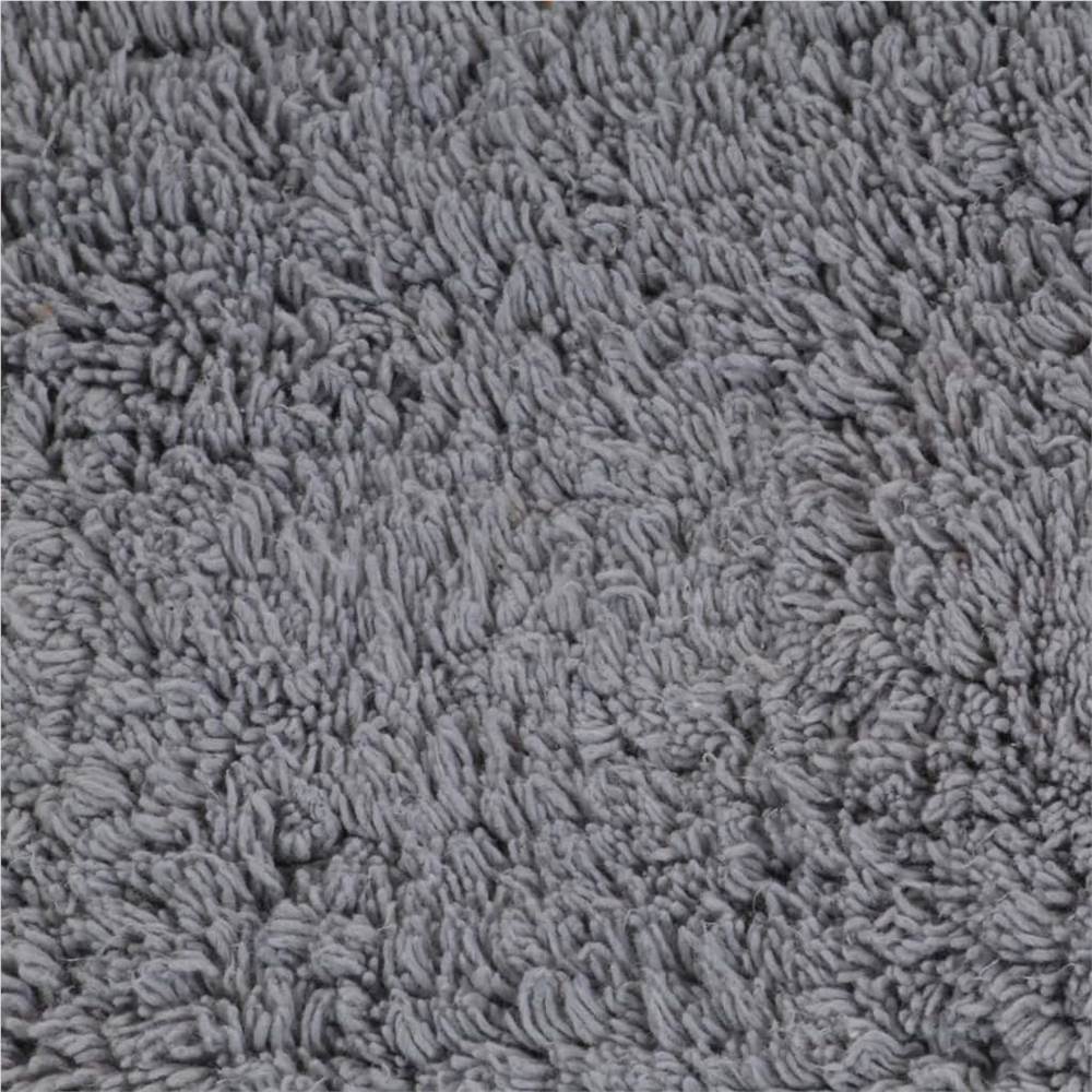 Bathroom Mat Set 2 Pieces Fabric Grey