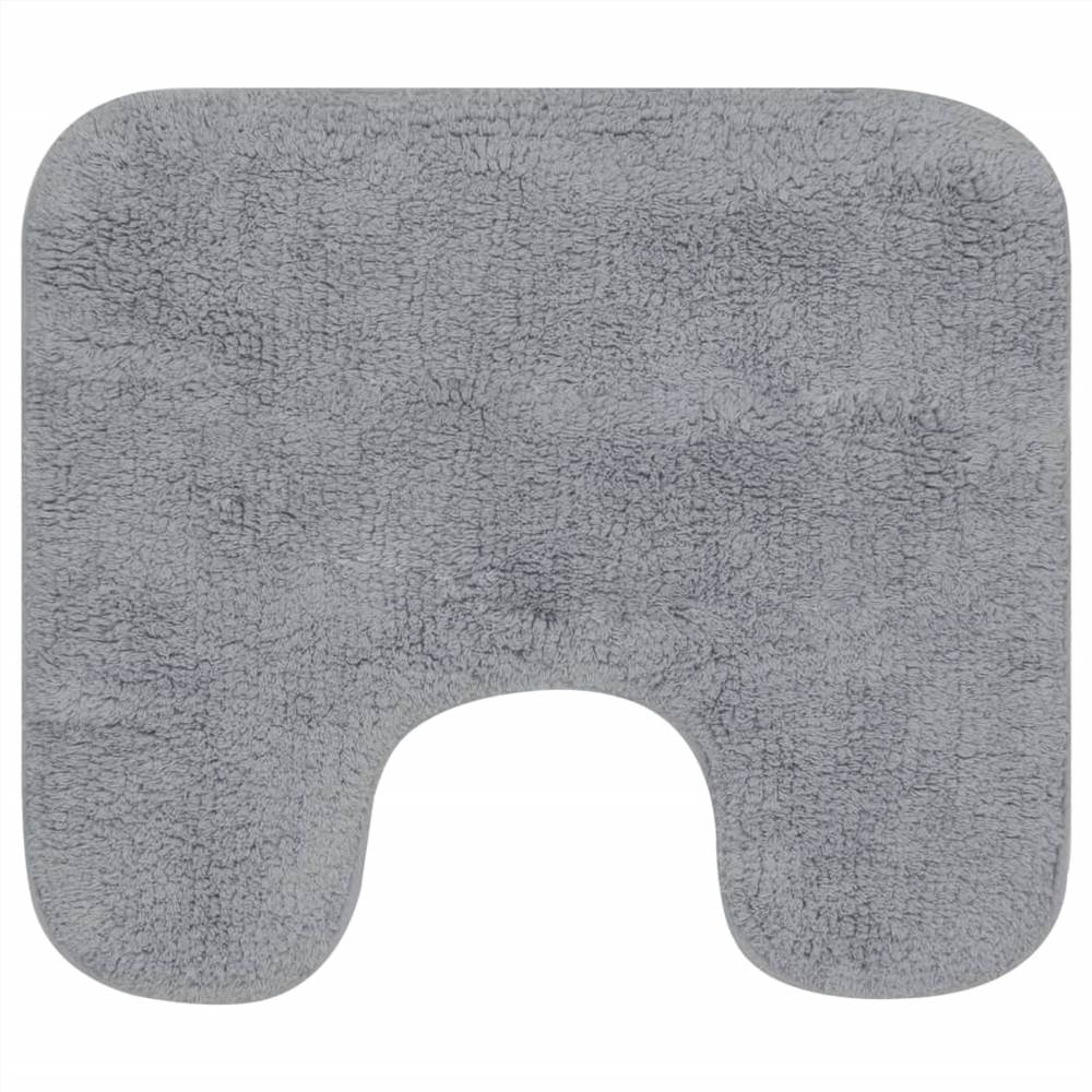 Bathroom Mat Set 2 Pieces Fabric Grey