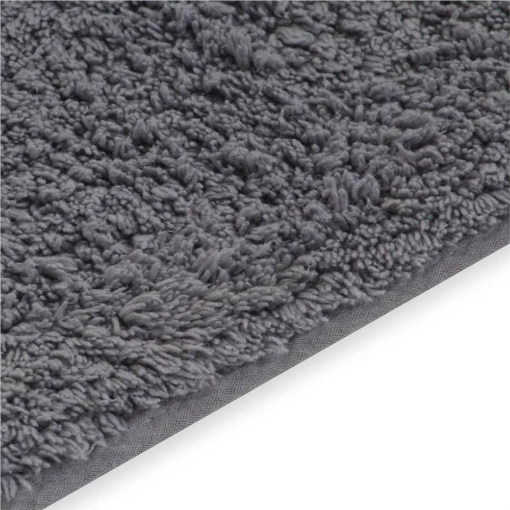 Bathroom Mat Set 2 Pieces Fabric Grey