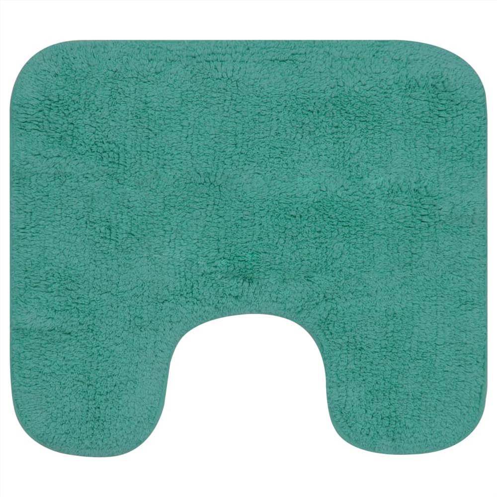 Bathroom Mat Set 3 Pieces Fabric Turquoise