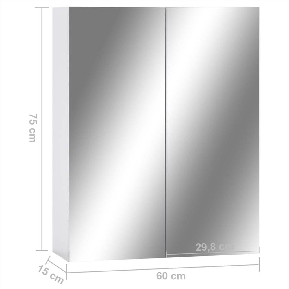 Bathroom Mirror White 60x15x75 cm MDF