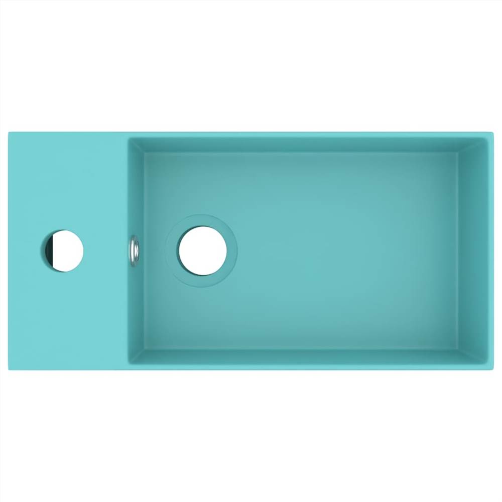 Bathroom Sink with Overflow Ceramic Light Green