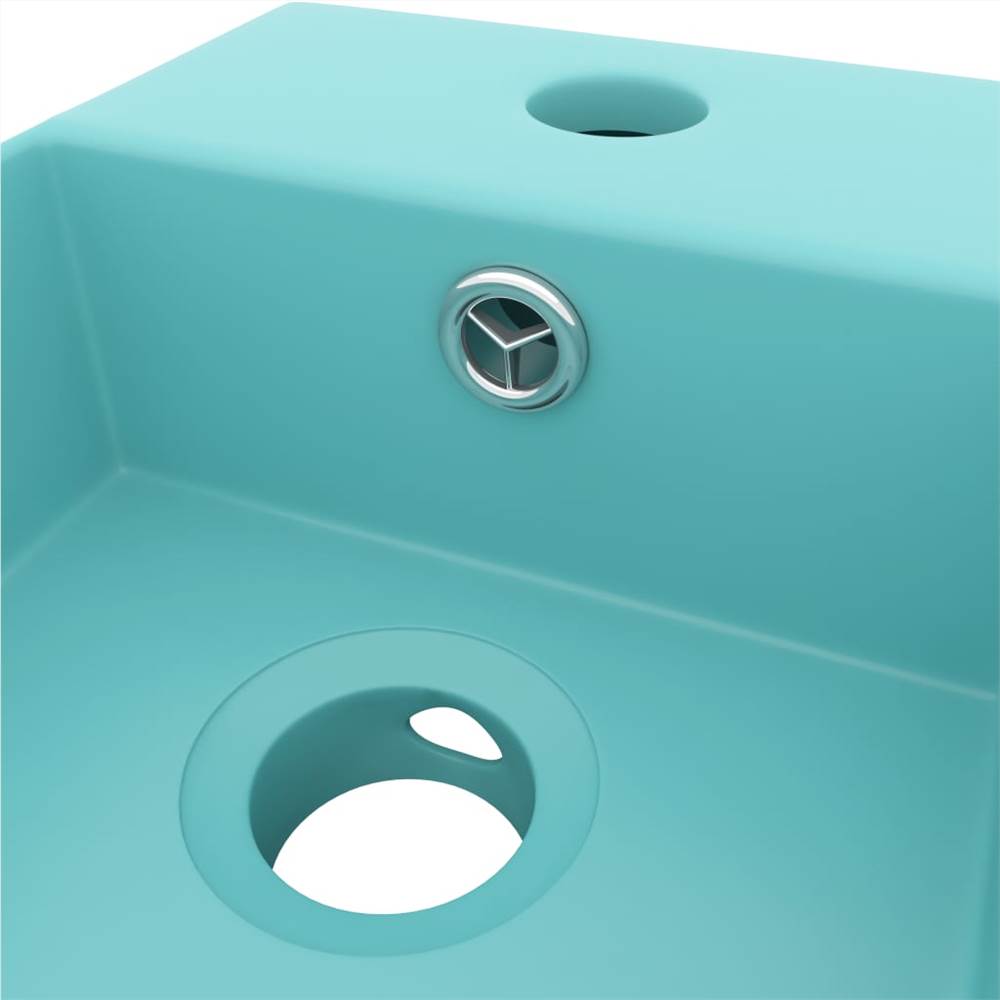 Bathroom Sink with Overflow Ceramic Light Green