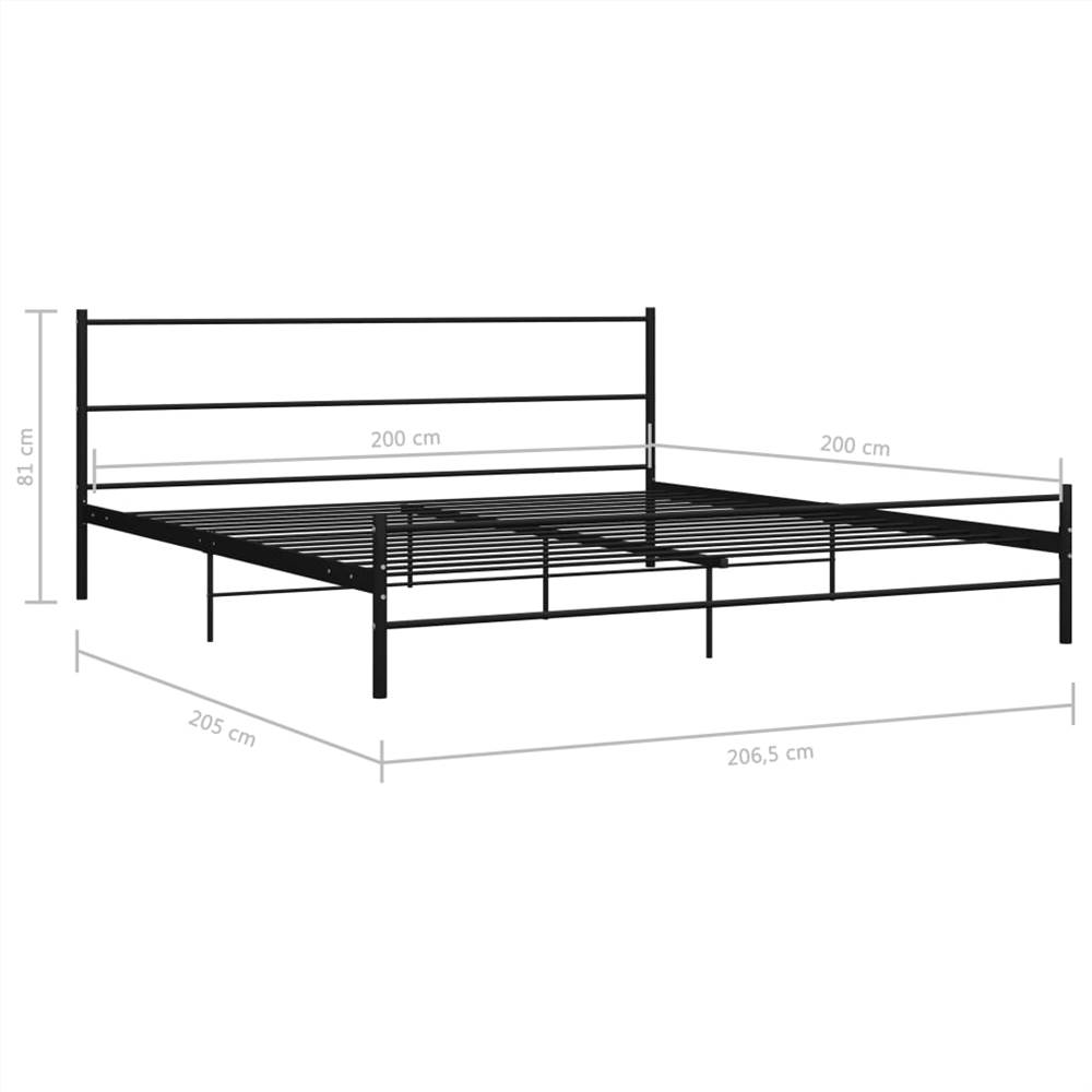 Bed Frame Black Metal 200x200 cm
