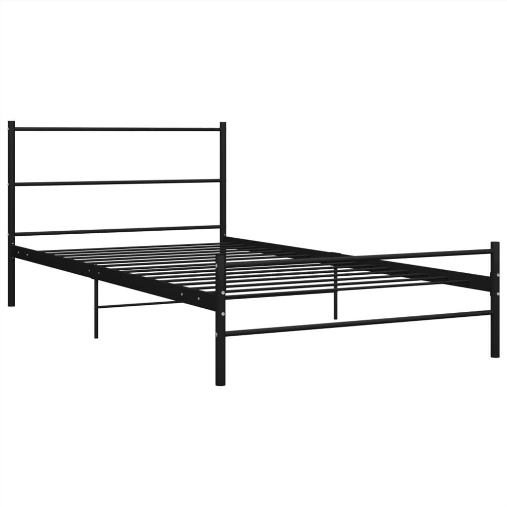 Bed Frame Black Metal 90x200 cm