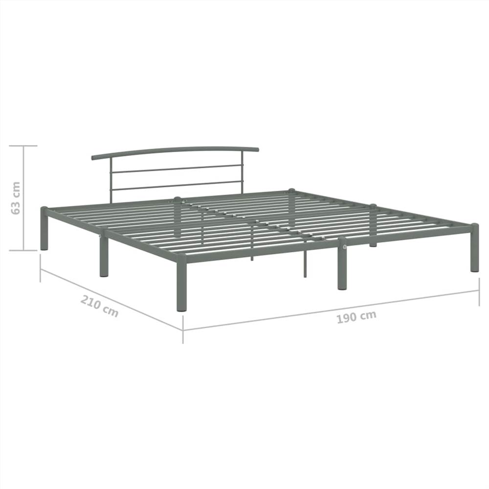 Bed Frame Grey Metal 180x200 cm