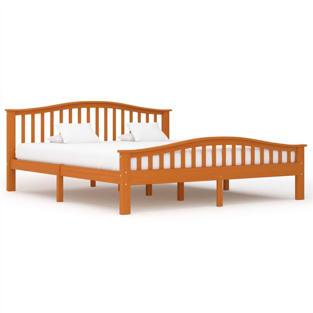 

Bed Frame Honey Brown Solid Pinewood 180x200 cm