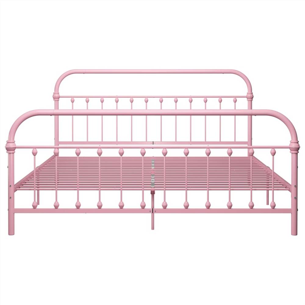 Bed Frame Pink Metal 180x200 cm