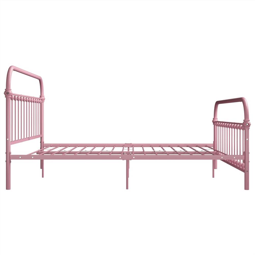 Bed Frame Pink Metal 180x200 cm