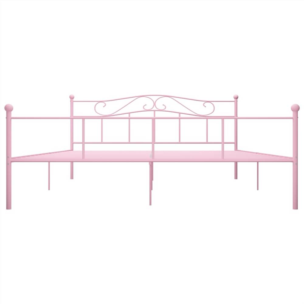 Bed Frame Pink Metal 180x200 cm