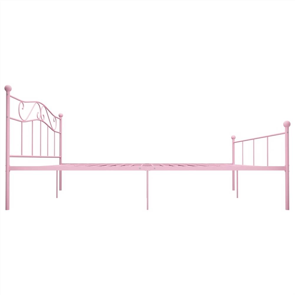 Bed Frame Pink Metal 180x200 cm