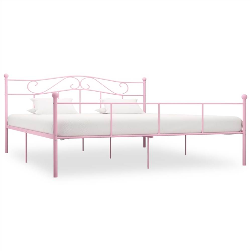 

Bed Frame Pink Metal 200x200 cm