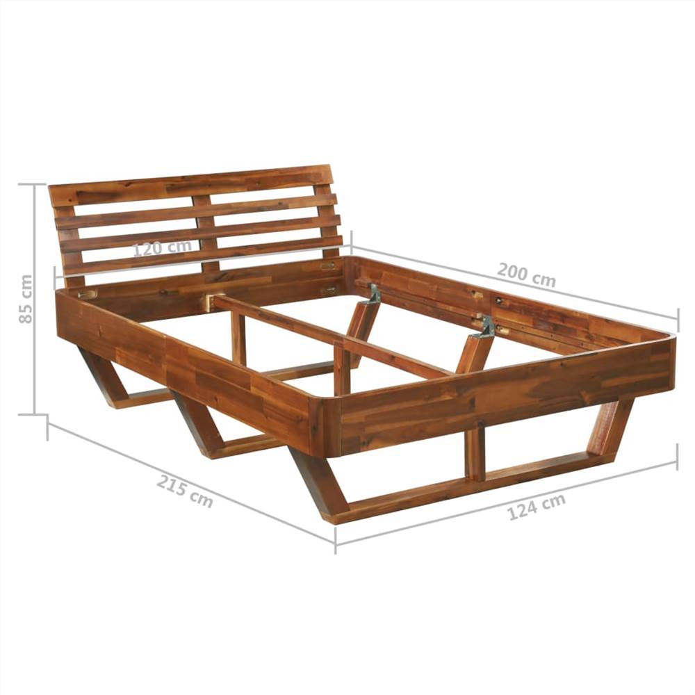 Bed Frame Solid Acacia Wood 120x200 cm