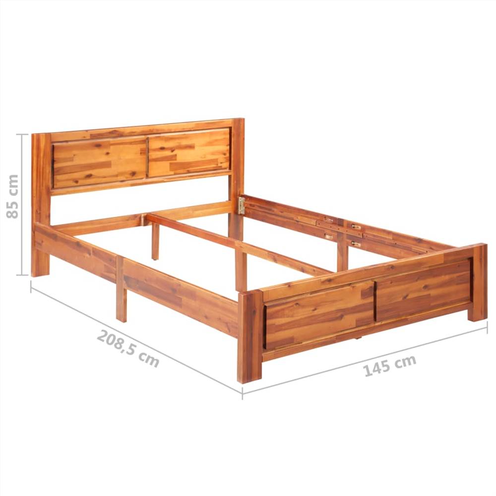 Bed Frame Solid Acacia Wood 140x200 cm