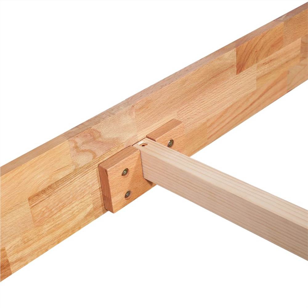 Bed Frame Solid Oak Wood 140x200 cm