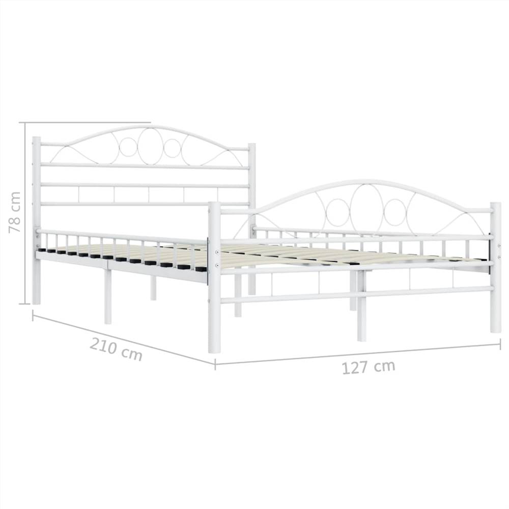 Bed Frame White Metal 120x200 cm
