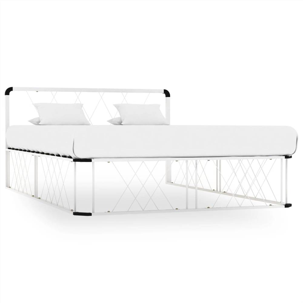 

Bed Frame White Metal 140x200 cm