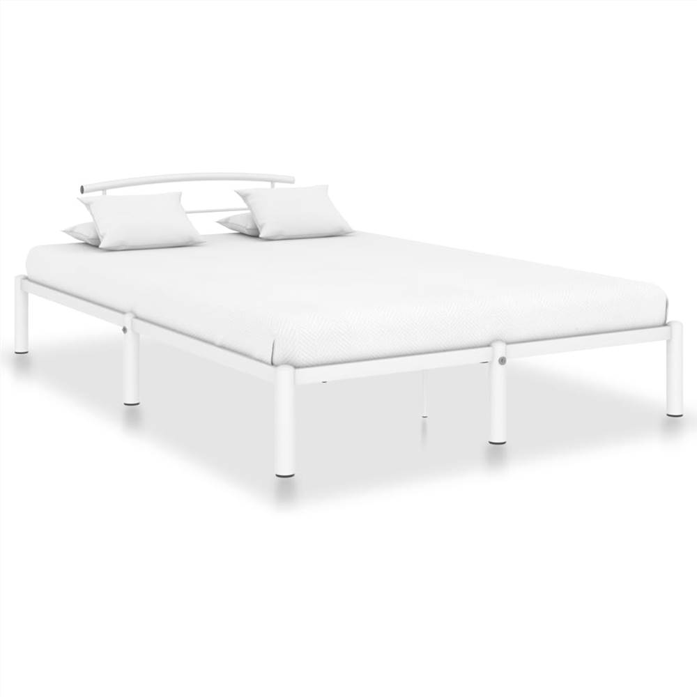 

Bed Frame White Metal 160x200 cm