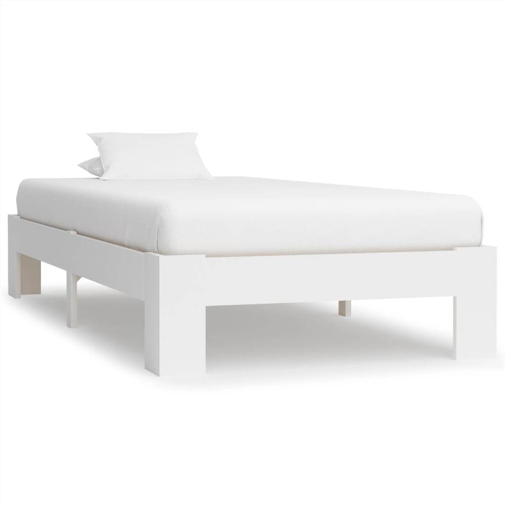 Bed Frame White Solid Pine Wood 100x200 cm