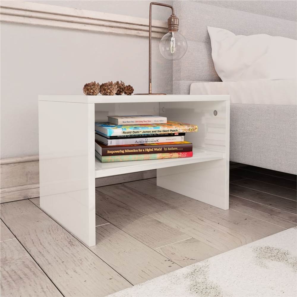 

Bedside Cabinet High Gloss White 40x30x30 cm Chipboard