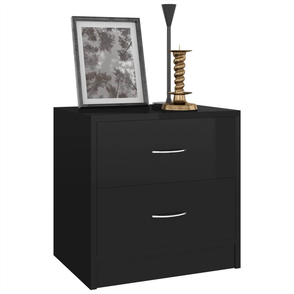 Bedside Cabinets 2 pcs High Gloss Black 40x30x40 cm Chipboard