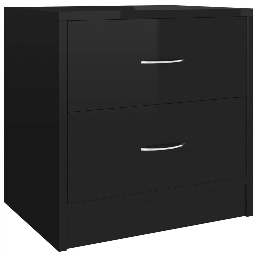 Bedside Cabinets 2 pcs High Gloss Black 40x30x40 cm Chipboard