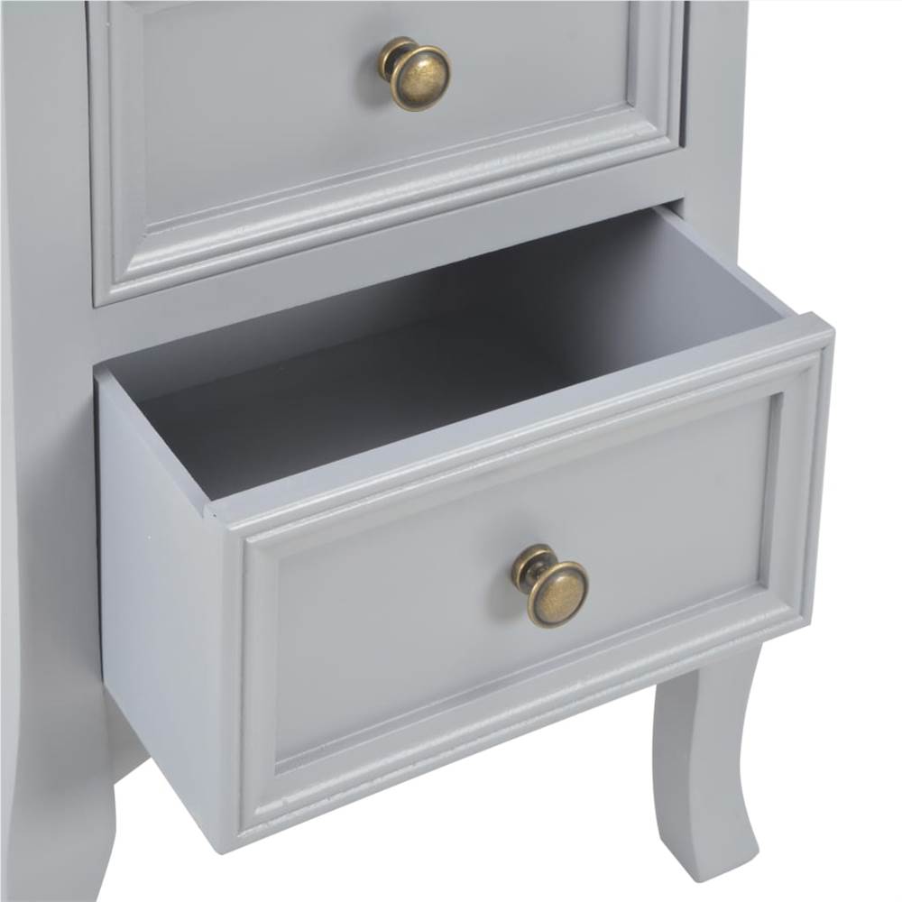 Bedside Cabinets Grey 35x30x49 cm MDF
