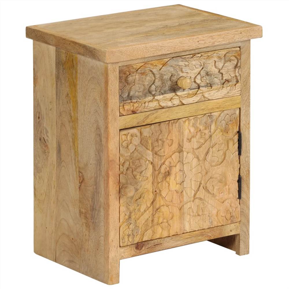 Bedside Table Solid Mango Wood 40x30x50 cm