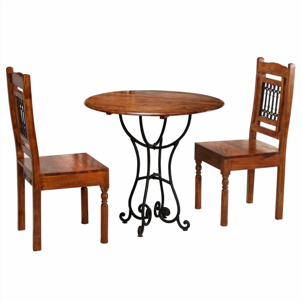 Bistro Set 3 Pieces Solid Acacia Wood with Sheesham Finish