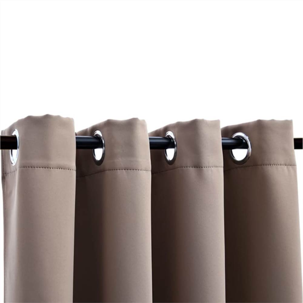 Blackout Curtain with Metal Rings Taupe 290x245 cm