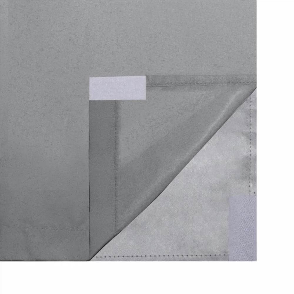 Blackout Curtains 2 pcs Double Layer 140x175 cm Grey