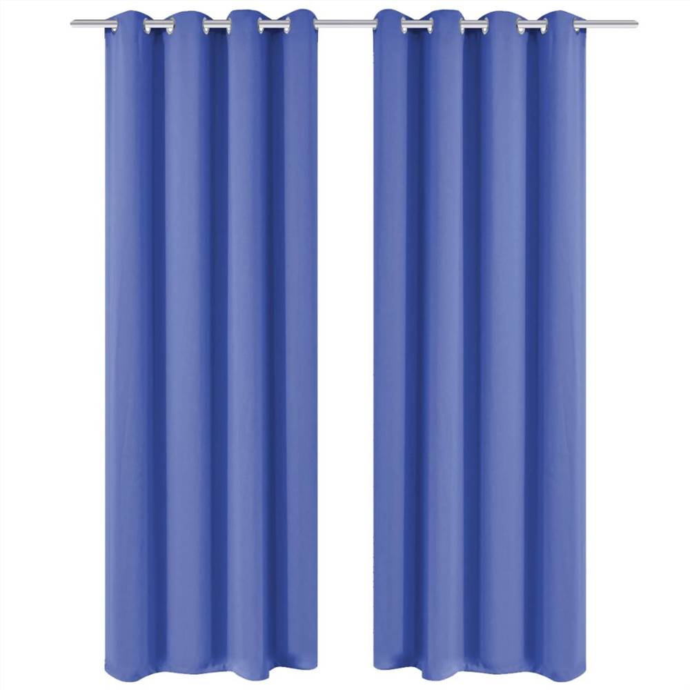 

Blackout Curtains 2 pcs with Metal Eyelets 135x175 cm Blue