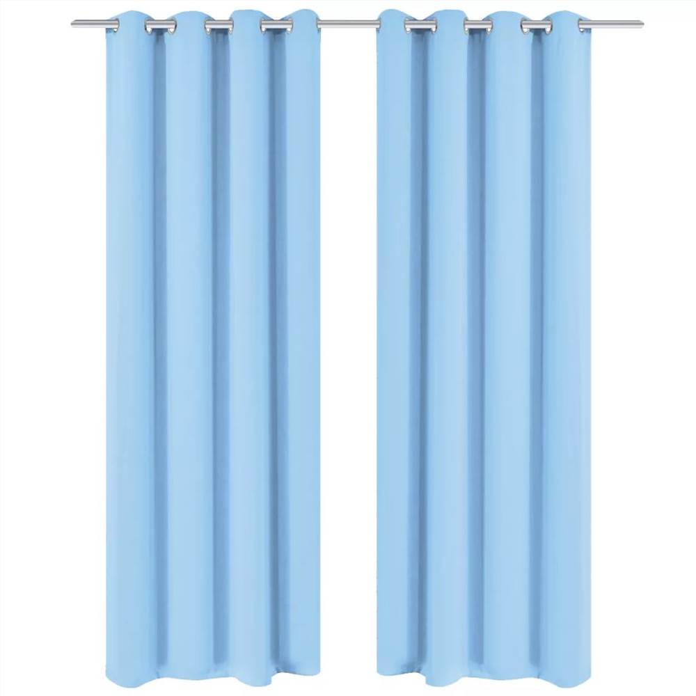 

Blackout Curtains 2 pcs with Metal Eyelets 135x175 cm Turquoise