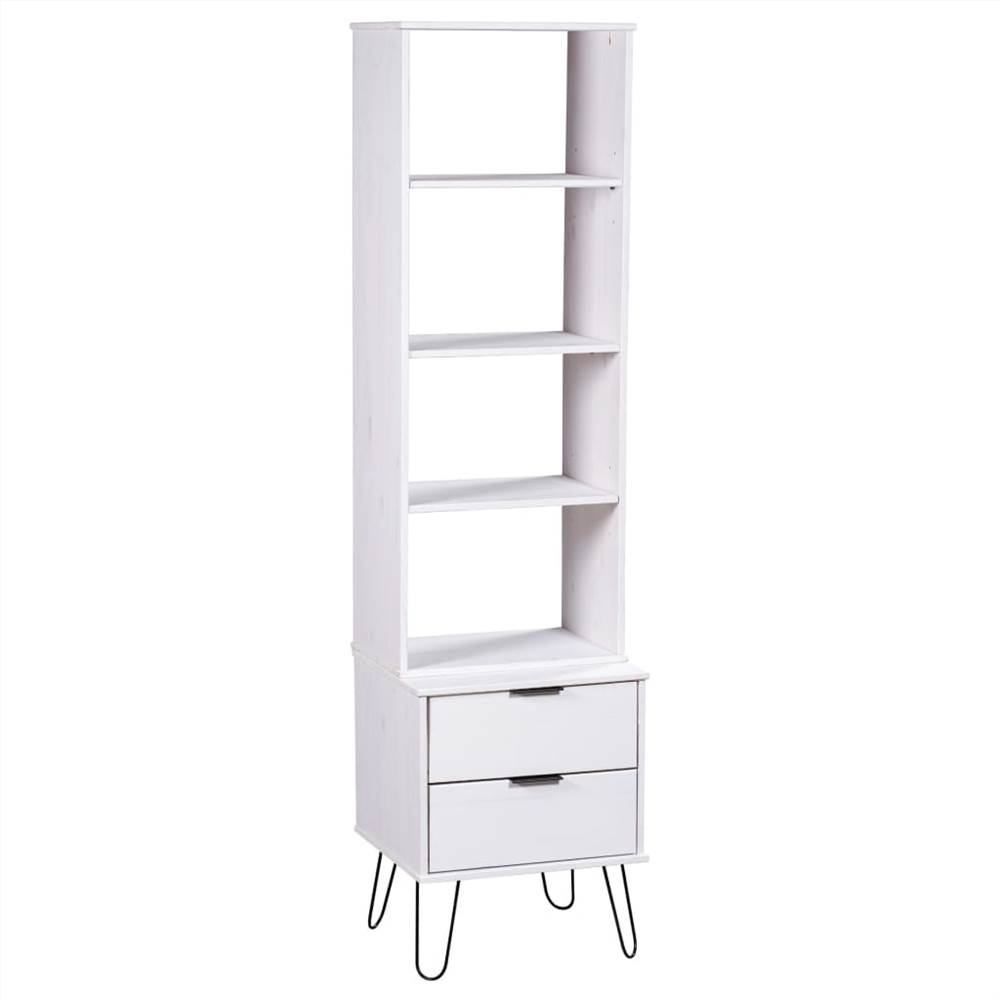 

Book Cabinet New York Range White Solid Pine Wood