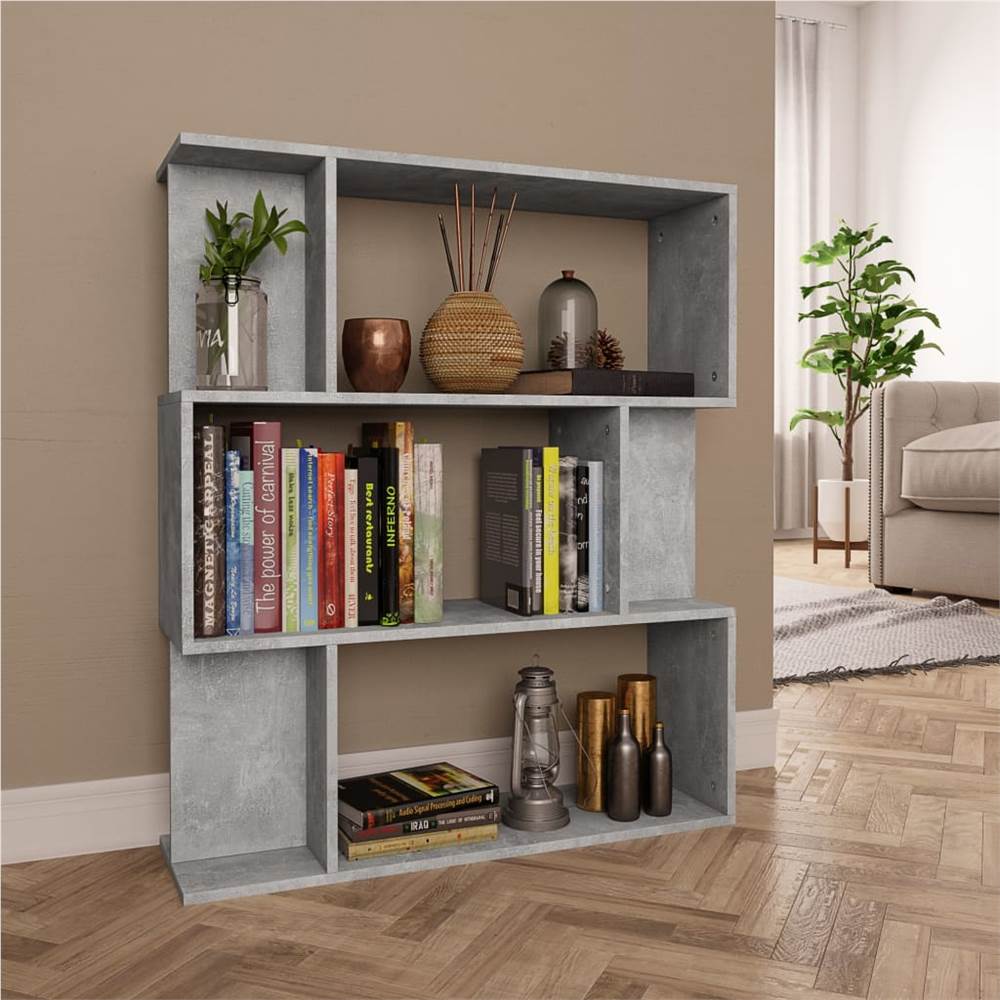 

Book Cabinet/Room Divider Concrete Grey 80x24x96 cm Chipboard