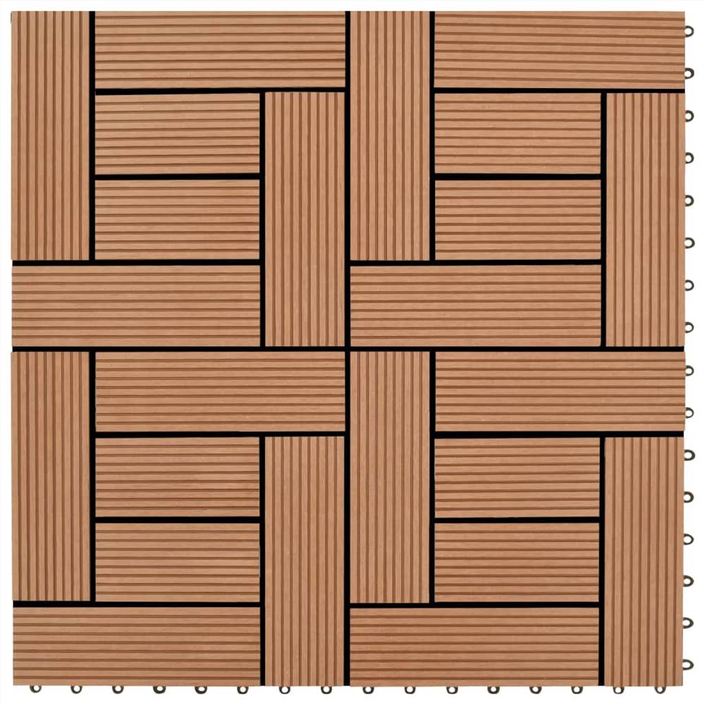 

Brown 11 pcs 30 x 30 cm Decking Tiles WPC 1 sqm