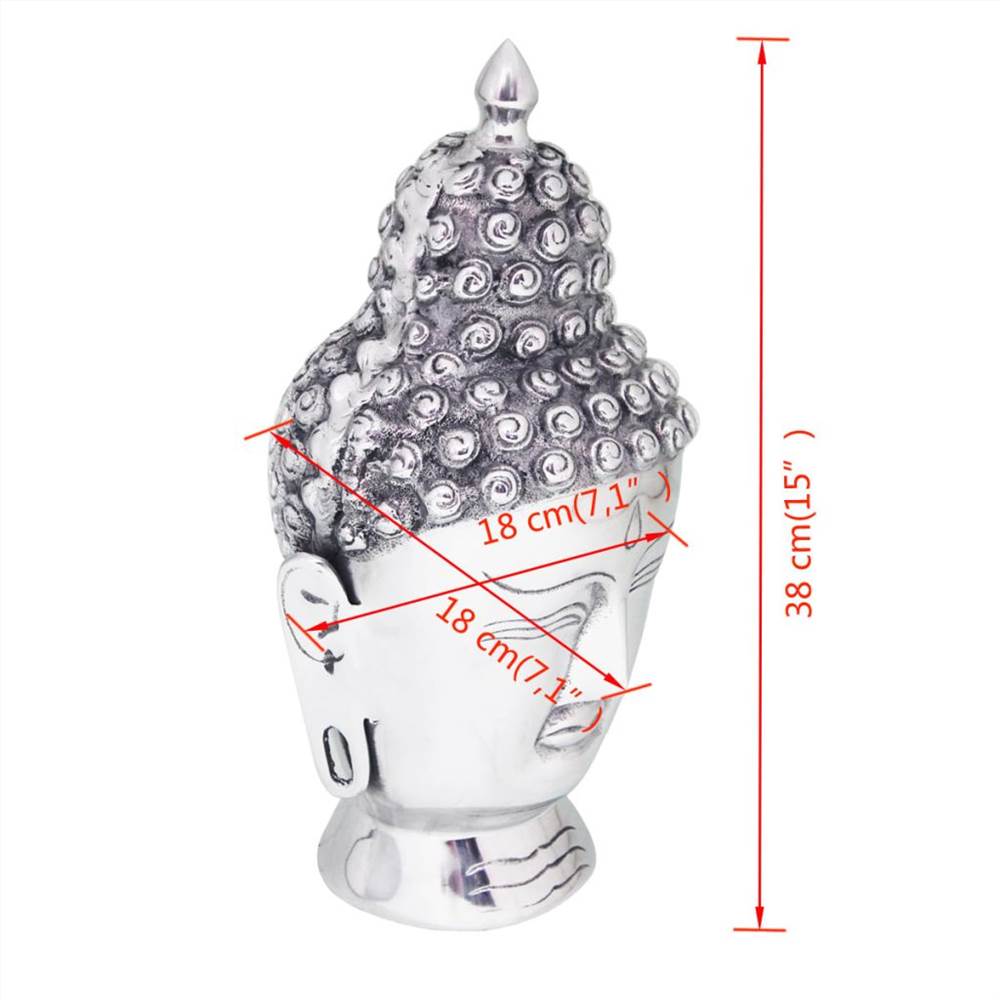 Buddha Head Decoration Aluminium Silver
